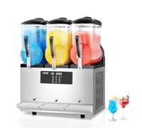 VEVOR Máquina de Granizados Comercial con 3 Tanques de 12 L x 3 Máquina para Bebidas Congeladas de Acero Inoxidable 144 Tazas Máquina para Hacer Granizados para Fiestas en Hogar, Restaurantes, Bares