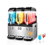 VEVOR Máquina de Granizados Comercial con 3 Tanques de 12 L x 3 Máquina para Hacer Batidos de Acero Inoxidable 144 Tazas Máquina para Hacer Granizados para Fiestas en Hogar, Restaurantes, Bares
