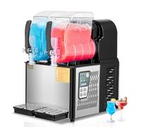 VEVOR Máquina de Granizados Comercial, Máquina de Bebidas Congeladas de Doble Tanque de 4 L x 2, Acero Inoxidable, para Fiestas en el Hogar, Restaurantes, Cafeterías y Bares, 360 x 500 x 560 mm