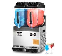 VEVOR Máquina de Granizados Comercial Máquina para Hacer Batidos Tanques de 12L x 2 Máquina para Hacer Granizados de Acero Inoxidable de 96 Tazas para Fiestas en Hogar, Restaurantes, Cafeterías, Bares