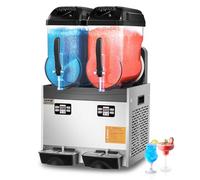 VEVOR Máquina de Granizados Comercial Máquina para Hacer Batidos Tanques de 12L x 2 Máquina para Hacer Granizados de Acero Inoxidable de 96 Tazas para Fiestas en Hogar, Restaurantes, Cafeterías, Bares