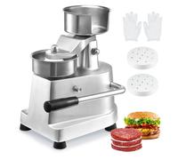 VEVOR Máquina de Hamburguesas Comercial Máquina de Prensa de Hamburguesas 100 mm Prensa de Hamburguesas de Acero Inoxidable para Formar Carne 1000 PCS de Papel para Hamburguesas Prensa de Hamburguesas