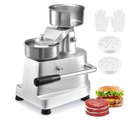 VEVOR Máquina de Hamburguesas Comercial Máquina de Prensa de Hamburguesas 100 mm Prensa de Hamburguesas de Acero Inoxidable para Formar Carne 1000 PCS de Papel para Hamburguesas Prensa de Hamburguesas