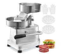 VEVOR Máquina de Hamburguesas Comercial Máquina de Prensa de Hamburguesas 150 mm Prensa de Hamburguesas de Acero Inoxidable para Formar Carne 1000 PCS de Papel para Hamburguesas Prensa de Hamburguesas
