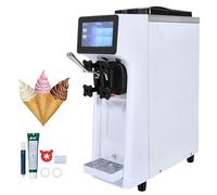 VEVOR Máquina de Helados Comercial 10 L/h 900 W Sabor Único Máquina de Helados Italiana Tolva de Acero Inoxidable 4 L Preenfriamiento Automático de Pantalla Táctil para Restaurante Bar Mercado Tienda
