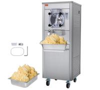VEVOR Máquina de Helados Comercial 18 L/h 1600 W Sabor Único Máquina para Hacer Helados Cilindro de Acero Inoxidable de 6 L con Ruedas Pre-Enfriamiento Automático Panel LED para Snack-bars Mercado