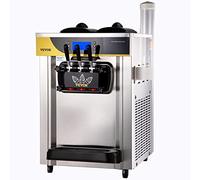 VEVOR Máquina de Helados Comercial 2200 W Máquina de Helado Suave Plata 22-30L por Hora Máquina para Hacer Helados Suaves en Cafeterías, Buffets, Tiendas de Bebidas, Restaurantes