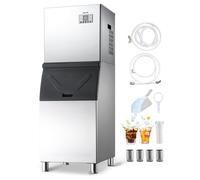 VEVOR Máquina de Hielo 181 kg/24 h, Máquina para Fabricar Hielo con Contenedor de Almacenamiento de 136 kg, con Autolimpieza Automática, Pantalla Táctil para Bares, Cafeterías, Restaurantes, Hoteles