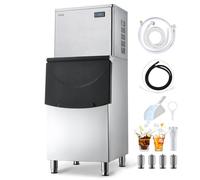 VEVOR Máquina de Hielo 204 kg/24 h, Máquina para Fabricar Hielo con Contenedor de Almacenamiento de 113 kg, con Autolimpieza Automática, Pantalla Táctil para Bares, Cafeterías, Restaurantes, Hoteles