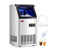 VEVOR Máquina de Hielo Independiente de 45 kg/24 h, con Gran Capacidad de Almacenamiento de 12,7 kg para Bar, Oficina, Restaurante, con Pantalla Digital LED y Autolimpieza, 360 x 430 x 740 mm