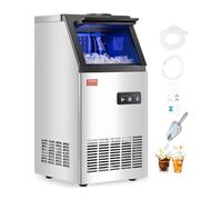 VEVOR Máquina para Fabricar Hielo 36,3 kg/24 h, Capacidad de Almacenamiento 12,8 kg, Pantalla Digital LED, Autolimpiable, para Bares y Restaurantes, Acero Inoxidable + PP, 360 x 430 x 755 mm
