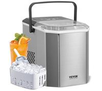 VEVOR Máquina para Hacer Hielo de Encimera Autolimpiante, 9 Cubitos Listos en 6 Minutos, 11,7 kg/24 h, con Pala y Canasta, 2 Tamaños de Balas de Hielo para el Hogar, la Cocina, 222 x 294 x 290 mm