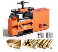 VEVOR Máquina de Laminación Eléctrica para Joyería 3 en 1 Prensa Laminadora, Herramienta de Bricolaje para Fabricar Anillo Pulsera de Oro Plata, Plano, Cuadrado y Redondo, Espesor Ajustable 0,03-7 mm