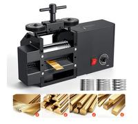 VEVOR Máquina de Laminación Eléctrica para Joyería 4 en 1 Prensa Laminadora, Herramienta de Bricolaje para Fabricar Anillo Pulsera, Plano, Cuadrado y Redondo, Semicircular, Grosor Ajustable 0,03-7 mm