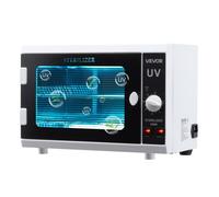 VEVOR Máquina de Limpieza de Herramientas para Uñas, Capacidad de 12 L, Control de Perilla, Caja con Temporizador, Puerta de Vidrio Templado, Longitud de Onda de 185 nm para Salones de Uñas