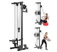 VEVOR Máquina de Polea Dorsal con Cable 3 en 1, Máquina Polea Alta y Baja con Barra, Ajuste de Altura de 18 Niveles, Montaje en Pared, Carga de 227 kg, para Tríceps, Biceps, Brazo, Espalda, Hombro