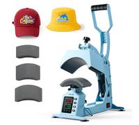 VEVOR Máquina de prensa de calor para sombreros, con 4 placas intercambiables y camilla de tapas, control preciso de temperatura y tiempo, prensa de calor para sombreros y gorras, para proyectos de