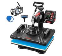 VEVOR Máquina de Prensa en Calor 5 en 1 Máquina de Impresión de Calor 29 x 38 cm Máquina de Transferencia de Calor Abatimiento de 360° Control Digital Inteligente para Camisetas, Gorras, Platos, Tazas