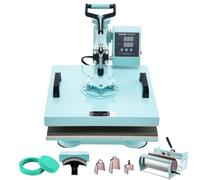 VEVOR - Máquina de prensado por calor, 15 x 15 pulgadas, 8 en 1, con prensa de vaso de 6 a 30 oz, prensado de camisetas con giro de 360°, control digital preciso, para camisetas, tazas, sombreros y pl