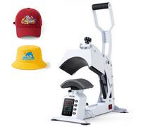 VEVOR Máquina de Prensado Térmico para Gorras 580 W, Prensa Térmica para Gorras con Placa Calefactora, Control Preciso de Temperatura y Tiempo, para Proyectos de Sublimación y Planchado, Blanco