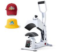 VEVOR Máquina de Prensado Térmico para Gorras 580 W, Prensa Térmica para Gorras con Placa Calefactora, Control Preciso de Temperatura y Tiempo, para Proyectos de Sublimación y Planchado, Blanco