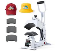 VEVOR Máquina de Prensado Térmico para Gorras de 580 W, Prensa Térmica para Gorras con 4 Placas Intercambiablesa, Control Preciso de Temperatura y Tiempo, para Proyectos de Sublimación, Blanco