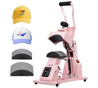 VEVOR Máquina de Prensado Térmico, Prensa de Transferencia Térmica con 2 Platinas Intercambiables, Control Preciso de Tiempo y Temperatura, Máquina de Sublimación HTV para Gorras, Diademas, Rosa