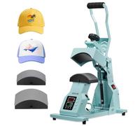 VEVOR Máquina de Prensado Térmico, Prensa de Transferencia Térmica con 2 Platinas Intercambiables, Control Preciso de Tiempo y Temperatura, Máquina de Sublimación HTV para Gorras, Diademas, Verde