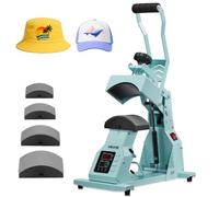 VEVOR Máquina de Prensado Térmico, Prensa de Transferencia Térmica con 4 Platinas Intercambiables, Control Preciso de Tiempo y Temperatura, Máquina de Sublimación HTV para Gorras, Diademas, Verde