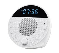 VEVOR Máquina de Ruido Blanco 5 en 1, 18 Pistas de Música y Luz Nocturna de 7 Colores, 2 Alarmas, Apagado Automático y Función de Memoria, Temporizador de 30/60/90 Minutos, 109 x 85 x 104 mm