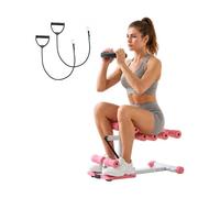 VEVOR Máquina de Sentadillas Profundas Ajustable Rosa y Blanco, con 3 Bandas de Resistencia, Entrenador de Core y Glúteos Plegable, para Gimnasio en Casa, Carga de 136 kg, 800 x 400 x 760 mm