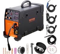 VEVOR Máquina de Soldadura 3 en 1 Soldador Inversor 30-200 A Soldadora MIG-200 MIG MMA TIG de Pantalla Digital 2,2-12 m/min Grosor del Cable de 0,8 mm, 1,0 mm para Soldar Aleación, Acero, Hierro