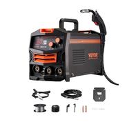 VEVOR Máquina de Soldadura MIG Sinérgica de 130 A, con Núcleo de Fundente sin Gas, Soldador MIG Portátil con Tecnología de Inversor IGBT y Pantalla de Visualización Digital, 330 x 160 x 230 mm