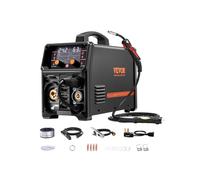 VEVOR Máquina de Soldadura MIG Sinérgica de 200 A, Máquina de Soldadura Multiproceso 4 en 1 con Tecnología de Inversor IGBT y Pantalla LCD, de Forma más Inteligente, 430 x 180 x 320 mm, Negro