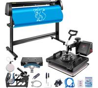 VEVOR Máquina de transferencia de prensa de calor 5 en 1 de 12x15 pulgadas con cortador de vinilo de 53”, equipo de máquina de trazado, sublimación de impresora de arte artesanal (53”/1350 mm)