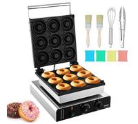 VEVOR Máquina Eléctrica para Hacer Donuts, Máquina Comercial para Donuts de 2000 W con Superficie Antiadherente, Máquina para Gofres con Calefacción, 50-300 ℃, para Restaurante y Uso Doméstico