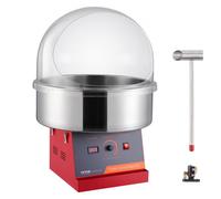 VEVOR Máquina Eléctrica de Algodón de Azúcar de 1000 W, Máquina Comercial de Algodón de Azúcar con Tapa, Tazón de Acero Inoxidable y Cuchara de Azúcar, para el Hogar, Cumpleaños, Fiesta Familiar, Rojo