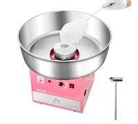 VEVOR Máquina Eléctrica para Hacer Algodón de Azúcar, 1000 W, con Recipiente Acero Inoxidable de 52 cm, Cuchara para Azúcar y Cajón, para Cumpleaños y Fiestas Familiares, Rosa, 520 x 520 x 447 mm