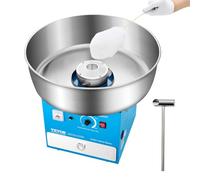 VEVOR Máquina Eléctrica para Hacer Algodón de Azúcar, 1000 W, con Recipiente Acero Inoxidable de 52 cm, Cuchara para Azúcar y Cajón, para Cumpleaños y Fiestas Familiares, Azul, 520 x 520 x 447 mm