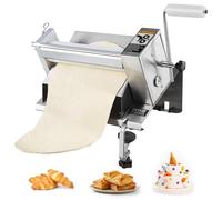VEVOR Máquina Enrolladora de Masa Manual Rodillo de Masa de Acero Inoxidable, Mango Extraíble, Placa, Espesor Ajustable Máximo 12 mm, para Uso Doméstico o Cocinas Comerciales Pequeñas