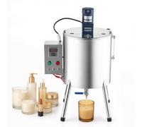 VEVOR Máquina Llenadora Automática de Líquidos 30 L con Mezcla y Calentamiento, con Tolva de Acero Inoxidable 304, Boquilla de Cobre, Control de Temperatura y 4 Patas para Lápiz Labial y Cera de Velas