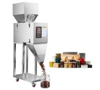 VEVOR Máquina Llenadora con Pedal de Polvo y Granos de 10-999 g, Dispensador con Control Manual, Máquina de Llenado de Acero Inoxidable para Frutos Secos Semillas Especias Té Café Cereales Purpurina