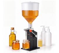 VEVOR Máquina Llenadora de Líquidos 5-60 ml con Tolva de Silicona de 10 L, Llenadora Manual de Botellas, Boquilla de Acero Inoxidable, Plataforma Ajustable y Anillos de Sellado para Líquidos y Pastas