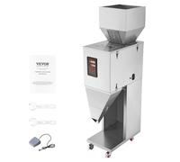 VEVOR Máquina llenadora de partículas, 20-3000 g, máquina llenadora automática con pedal, llenadora con pesaje de acero inoxidable para frijoles, semillas, granos, té, embalaje granular
