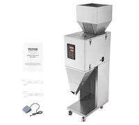 VEVOR Máquina llenadora de partículas, 20-3000 g, máquina llenadora automática con pedal, llenadora con pesaje de acero inoxidable para frijoles, semillas, granos, té, embalaje granular