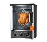 VEVOR Máquina para Asar Shawarma 22 L, Asador Vertical Giratorio 1500 W | Para Restaurante, con Puerta Resistente al Calor, Bandeja Recogegrasa, Temporizador y control de temperatura, con 7 Brochetas
