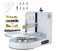 VEVOR Máquina para Decorar Pasteles, Máquina para Untar y Cubrir Crema para Pasteles, Bajo Ruido, Plato Giratorio con Raspador Ajustable, Velocidad de Rotación 25-320 RPM, Blanco, 700 x 500 x 550 mm