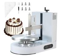 VEVOR Máquina para Decorar Pasteles, Máquina para Untar y Cubrir Crema para Pasteles, Bajo Ruido, Plato Giratorio con Raspador Ajustable, Velocidad de Rotación 25-320 RPM, Blanco, 600 x 370 x 550 mm