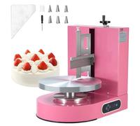 VEVOR Máquina para Decorar Pasteles, Máquina para Untar y Cubrir Crema para Pasteles, Bajo Ruido, Plato Giratorio con Raspador Ajustable, para Pasteles 10 a 30 cm, 25-320 RPM, Rosa, 500 x 370 x 550 mm