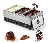 VEVOR Máquina para Derretir Chocolate 1200 W, 3 Tanques, Acero Inoxidable | Para Chocolate, Queso y Leche, Rango de Temperatura de 30°C a 85°C, Sistema de Calentamiento por Baño de Agua, Uso Comercial